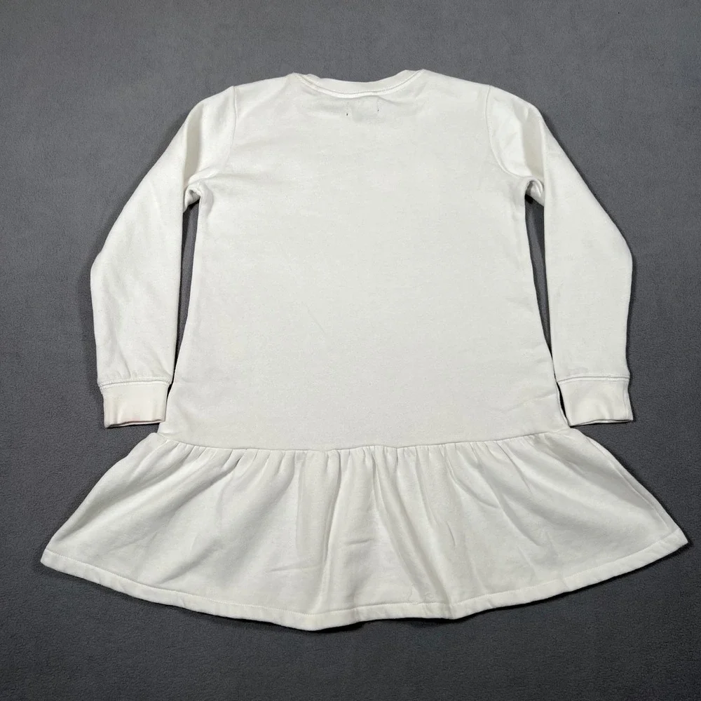 Polo Ralph Lauren Girls Dress White M 8-10 Long Sleeve Bear Ice Skate‎ Penguin